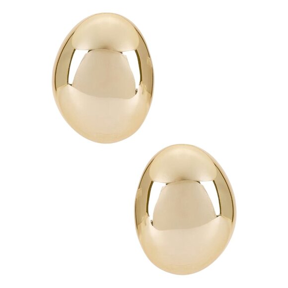 Ettika Smooth Dome Earrings in Gold New Womens Pebble - Picture 1 of 8